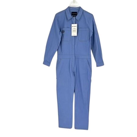 Wildfang The Essential Coverall Blue Small Long Sleeve - Picture 1 of 9